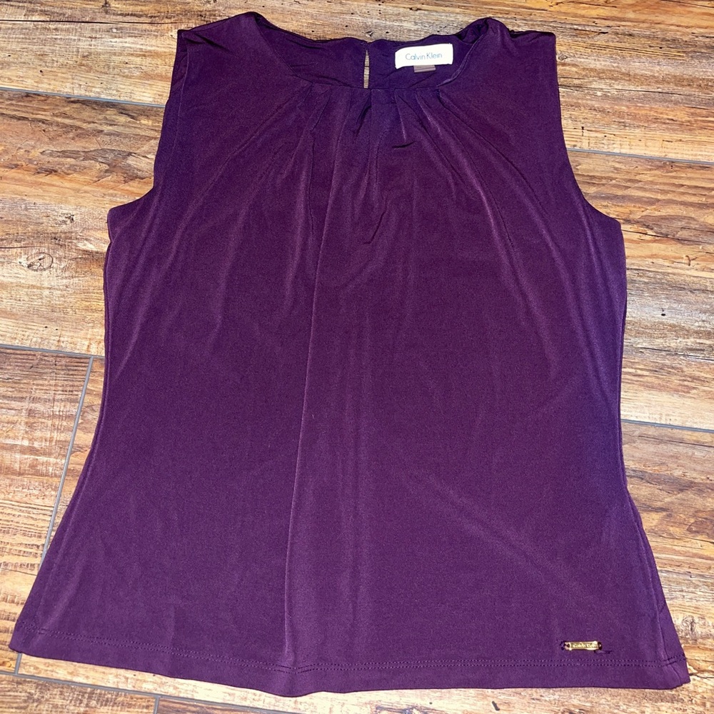 Purple sleeveless Calvin Klein blouse